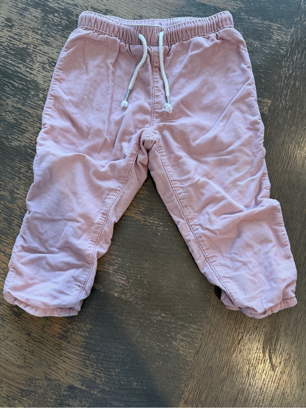 H&M Light Pink Corduroy Jogger Pants with Drawstring
